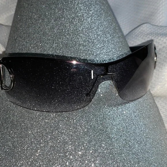 Gucci HorseBit Shiny Black/Gray & Silver Sunglasses - Picture 1 of 16